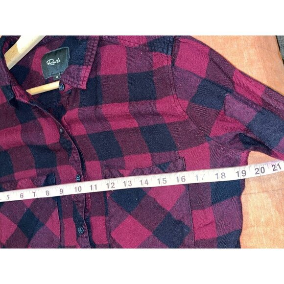 Rails Dylan Button Up Plaid Flannel Shirt Women's Size M Medium - Picture 6 of 9